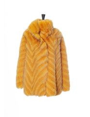 Yellow Striped Fox Jacket - Elena Benarroch - Fur - TOPGEARNY