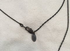 Long Gun Metal Plated Chain Necklace, Black diamond - Rebel Designs - Necklace - TOPGEARNY