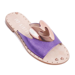 Heart Leather Slides - Ivy Kirzhner - Shoes - TOPGEARNY