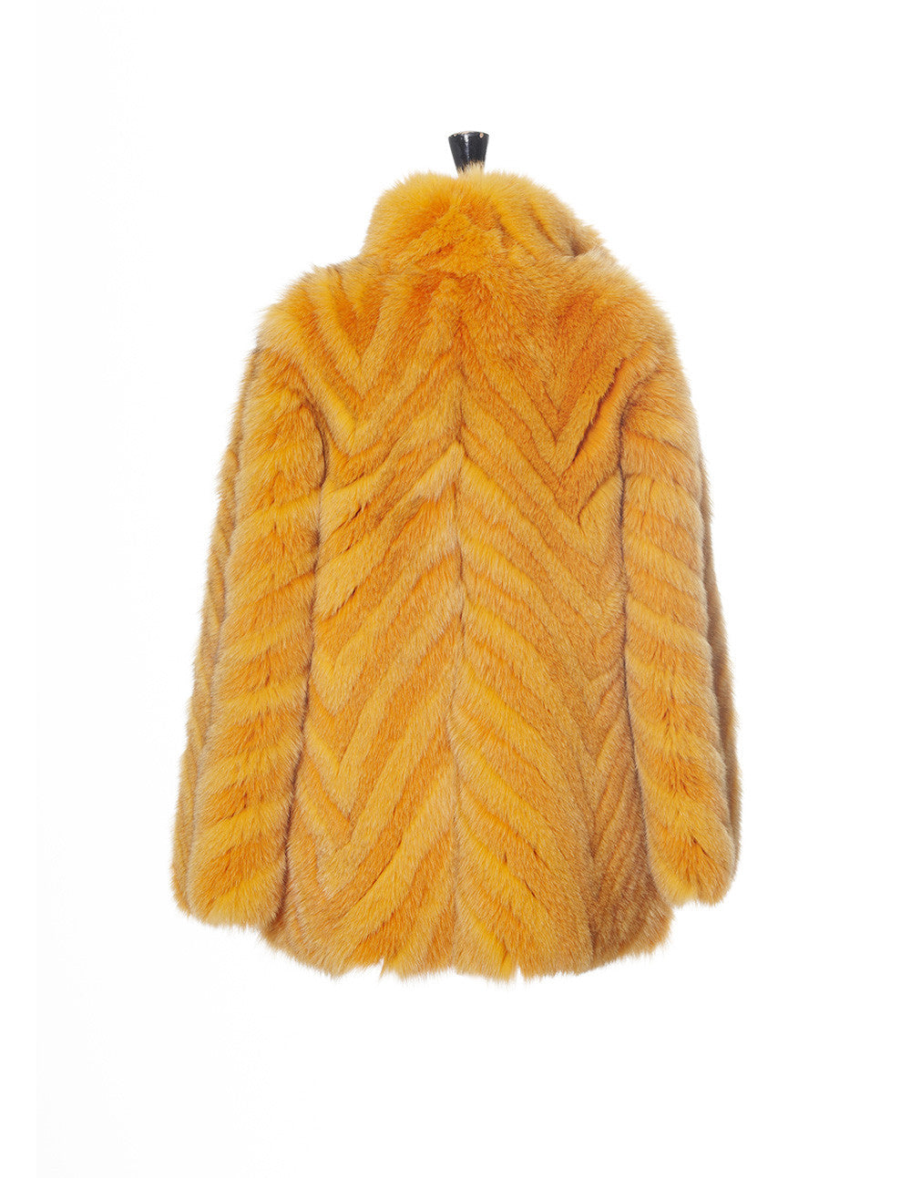 Yellow Striped Fox Jacket - Elena Benarroch - Fur - TOPGEARNY