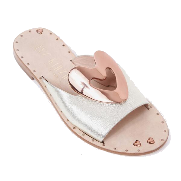 Heart Leather Slides - Ivy Kirzhner - Shoes - TOPGEARNY