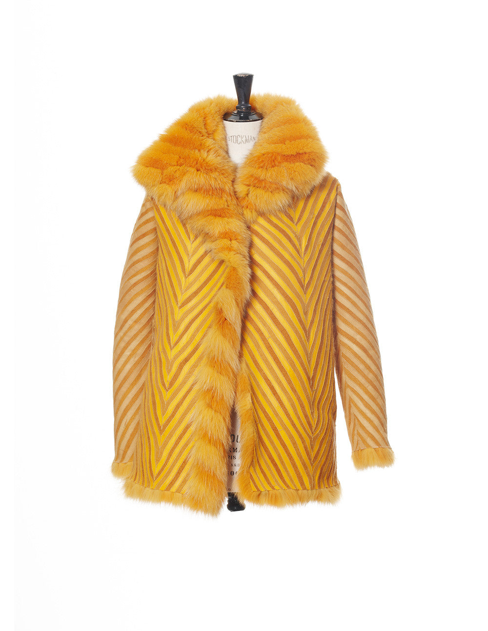 Yellow Striped Fox Jacket - Elena Benarroch - Fur - TOPGEARNY