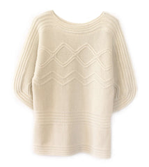 Crew Neck Elbow Sleeve Cable Sweater - Sita Murt - Sweater - TOPGEARNY