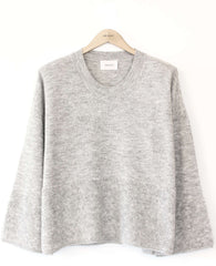 Long Sleeve Crew Neck Sweater with Boucle Bottom - Sita Murt - Sweater - TOPGEARNY
