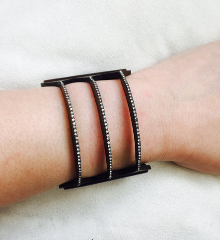 Vintage Brown with Black Diamond Bracelet