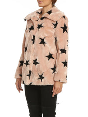 Faux Fur Swing Coat with Stars - Bagatelle - Coat - TOPGEARNY