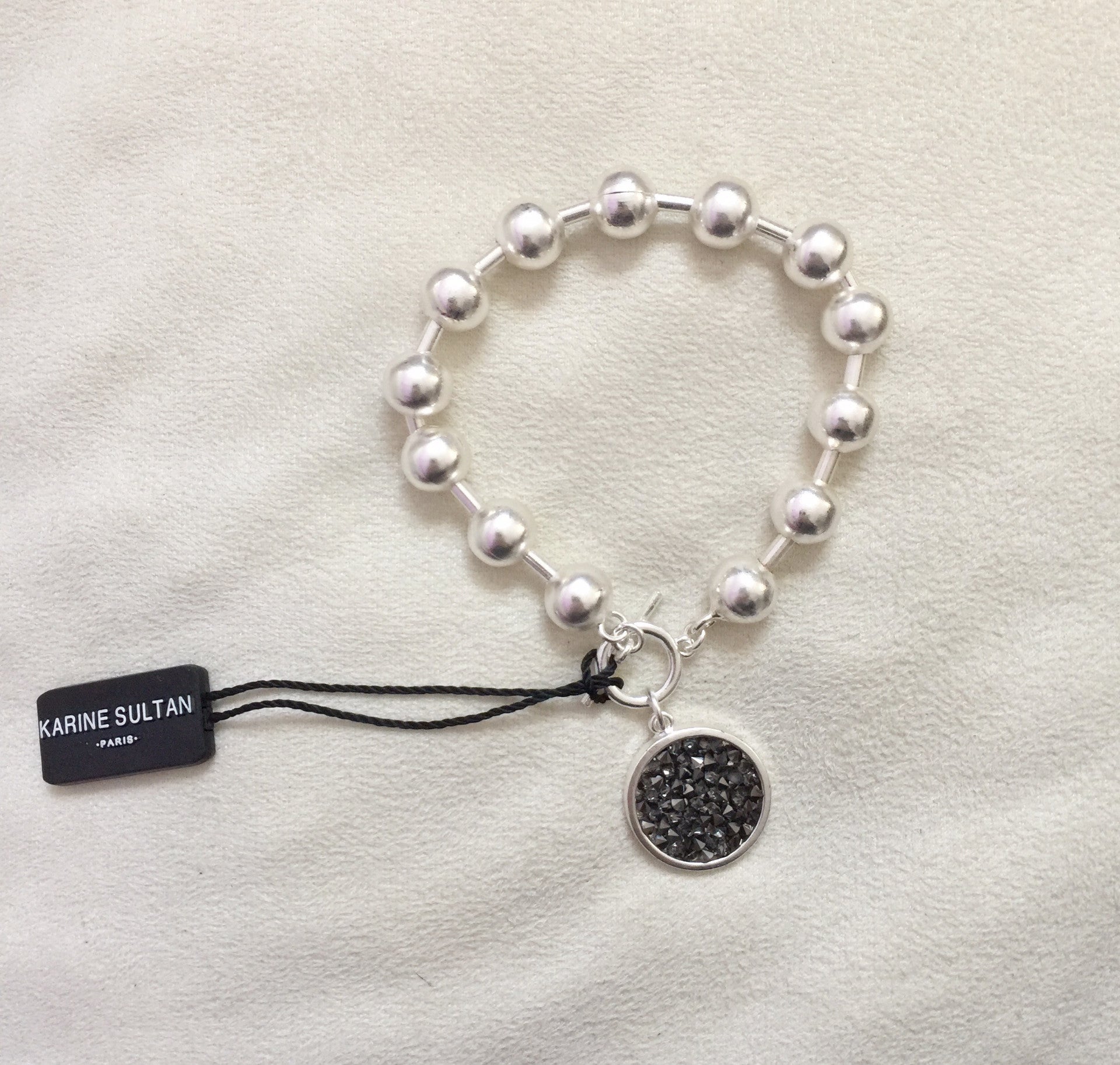 Louna Charm Bracelet in Silver and Gold - Karine Sultan - Bracelet - TOPGEARNY