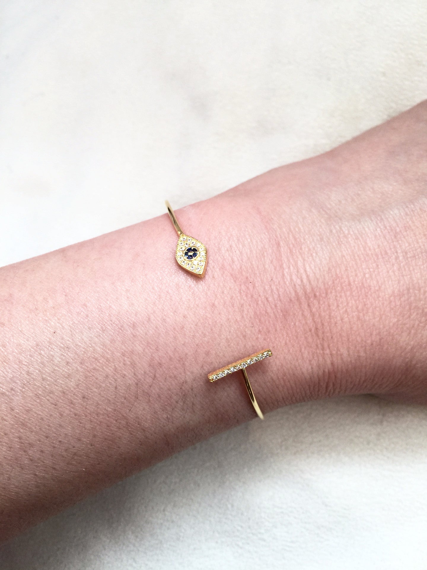 CZ Evil Eye Bangle - Charlene K - Bracelet - TOPGEARNY
