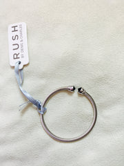 Tiana Crystal Stone Silver Open End Bangle with Gold - Rush - Bracelet - TOPGEARNY