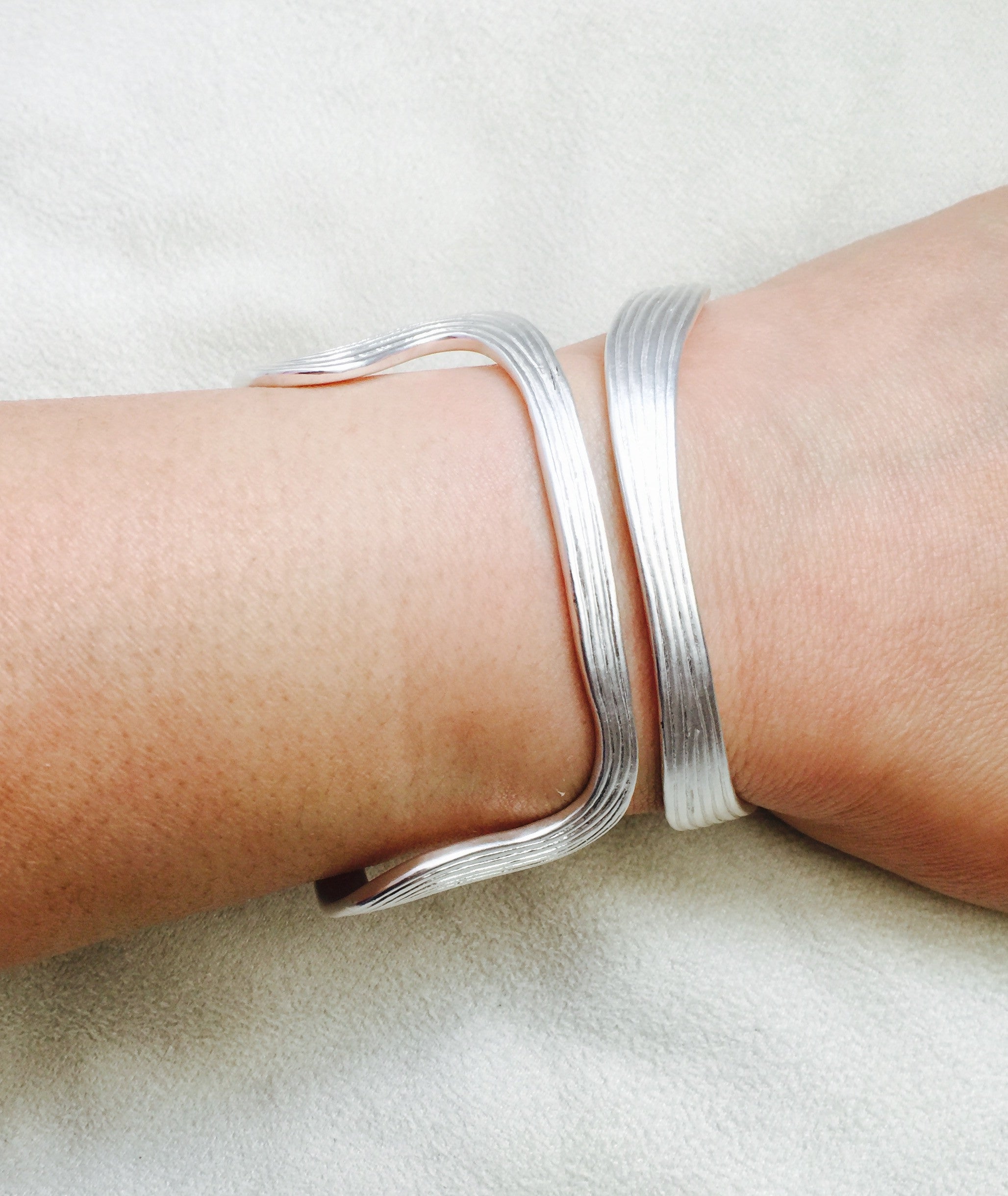 Chiara Brushed Open Work Cuff Bracelet - Karine Sultan - Bracelet - TOPGEARNY