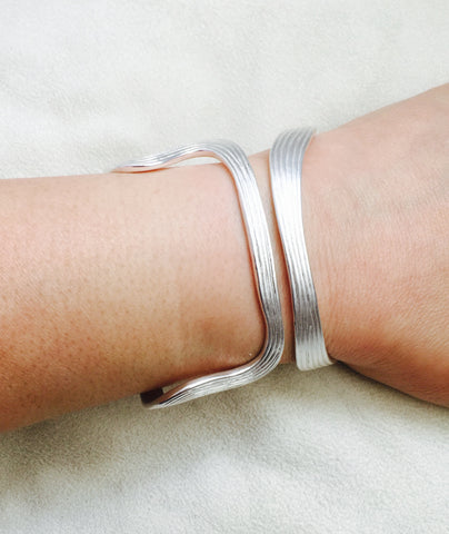 Chiara Brushed Open Work Cuff Bracelet