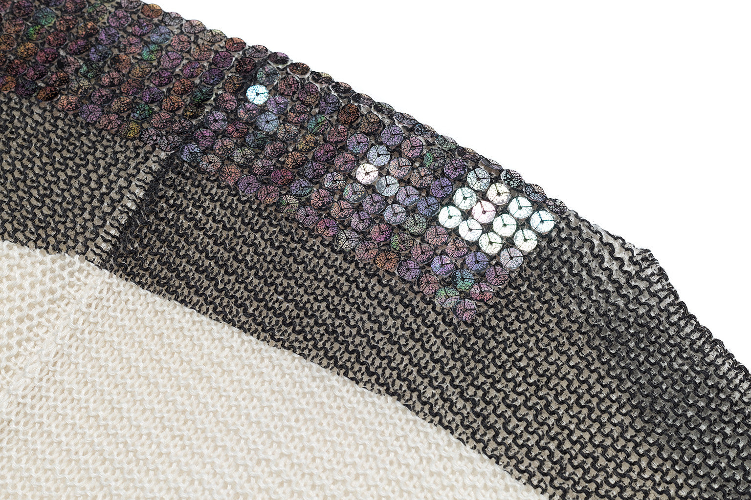Links Round Neck Sequin Crop Sweater - Nude - Sweater - TOPGEARNY
