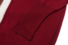 V Neck - Stripped Bordeau - Nude - Sweater - TOPGEARNY