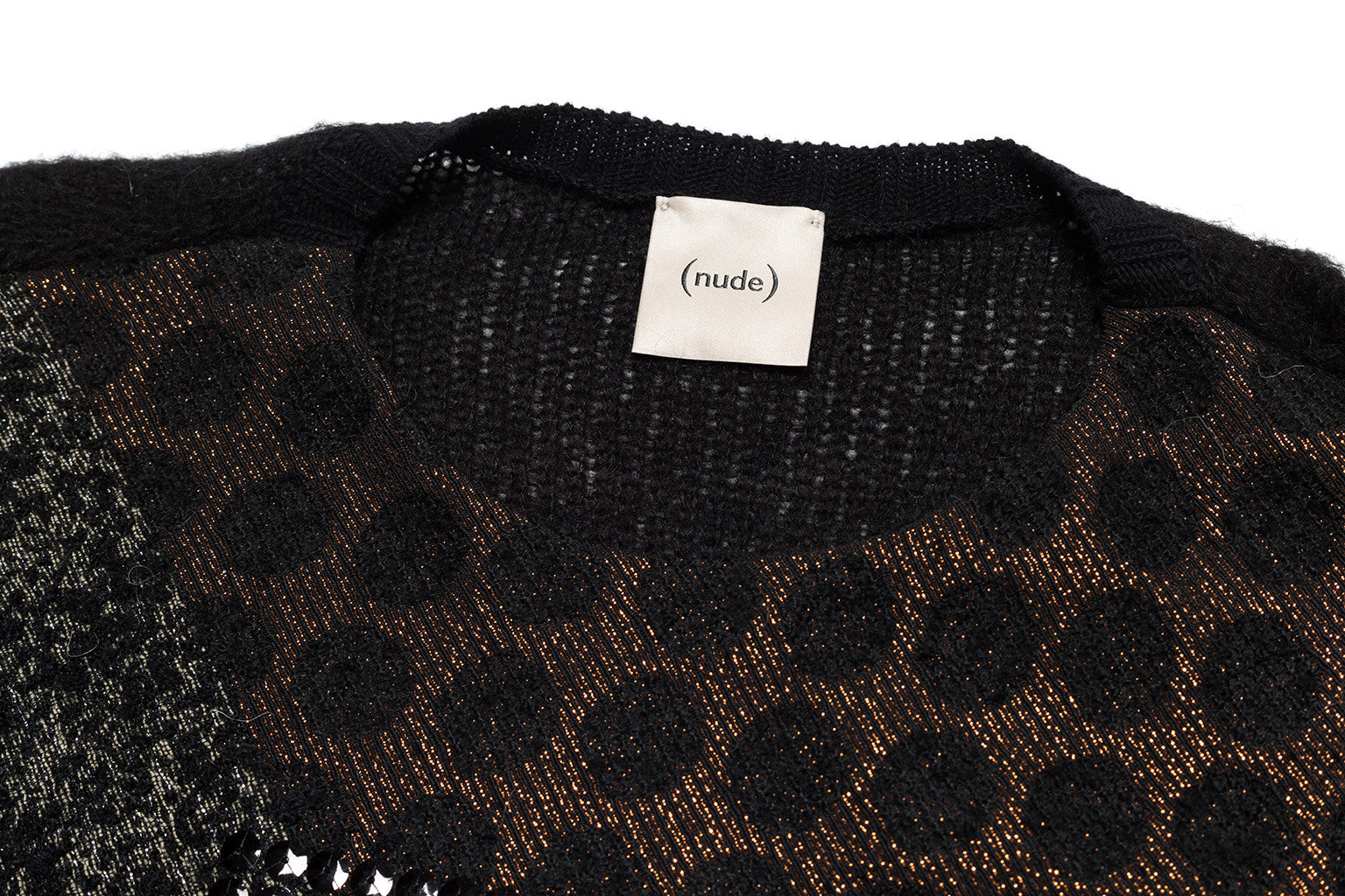 Round Neck Sweater with Sequin Chest Stripe - Nude - Sweater - TOPGEARNY