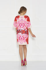 Galla Matyo Elbow Sleeve Printed Tunic Short Dress - Sugarbird - Dress - TOPGEARNY