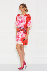 Galla Matyo Elbow Sleeve Printed Tunic Short Dress - Sugarbird - Dress - TOPGEARNY