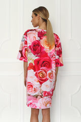 Galla Rose Elbow Sleeve Printed Tunic Dress - Sugarbird - Dress - TOPGEARNY