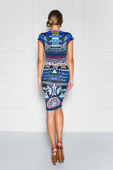 Helen Printed Cap Sleeve Fitted Dress - Sugarbird - Dress - TOPGEARNY