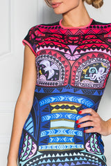 Helen Printed Cap Sleeve Fitted Dress - Sugarbird - Dress - TOPGEARNY