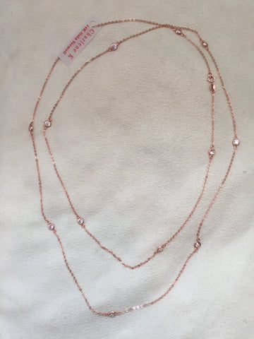 41" Chain Diamond by Yard 14K Rose Gold Vermeil