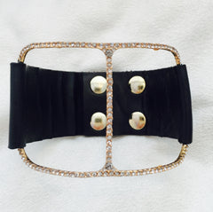 18K Gold Plate Bracelet, Black with Black Diamond - Rebel Designs - Bracelet - TOPGEARNY