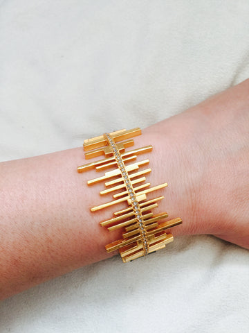 18K Gold Plated Bracelet Black Diamond