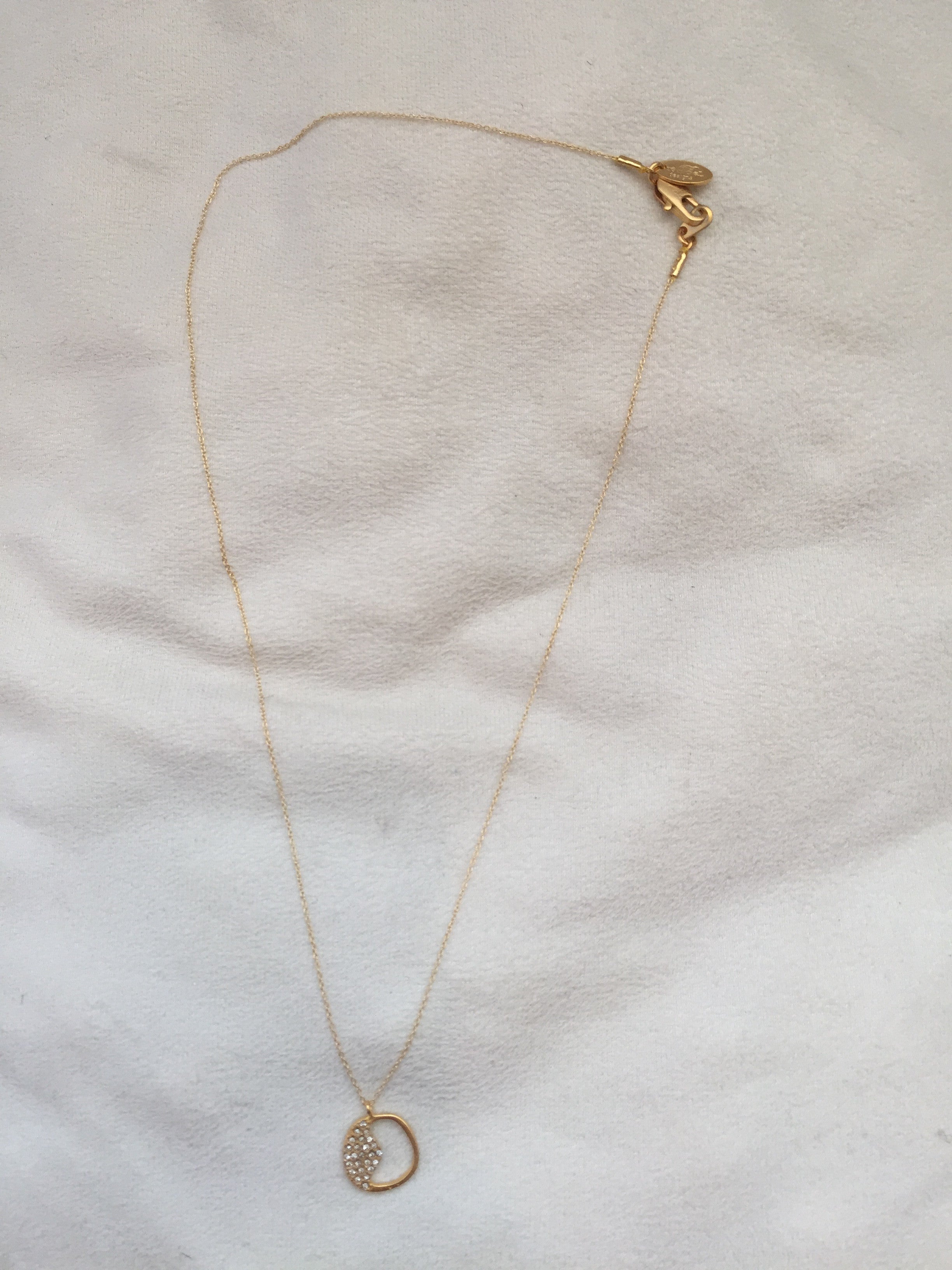 18K Gold Plated Ying Yang  Necklace, Black diamond - Rebel Designs - Necklace - TOPGEARNY