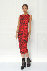 Sirine Printed Sleeveless Fitted Dress - Sugarbird - Dress - TOPGEARNY