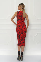Sirine Printed Sleeveless Fitted Dress - Sugarbird - Dress - TOPGEARNY