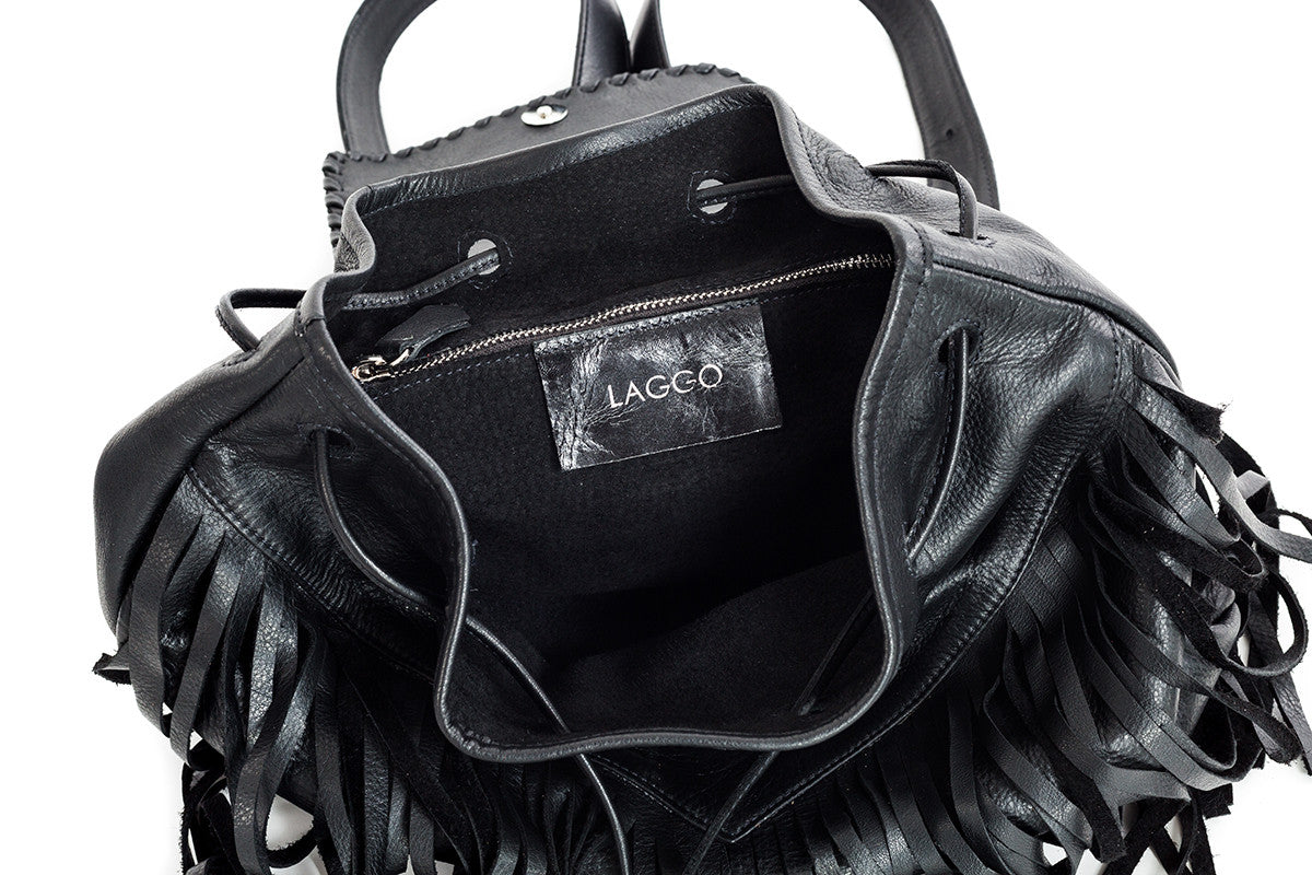 Noel Fringe Backpack - Black - Laggo - Bag - TOPGEARNY