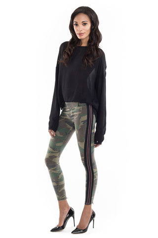 Army Khaki Camo Red Leggings