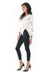 Inlay V Neck Sweater - Nude - Sweater - TOPGEARNY