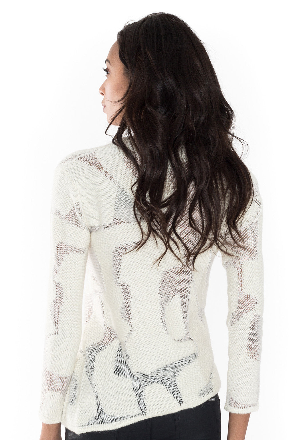 Inlay V Neck Sweater - Nude - Sweater - TOPGEARNY