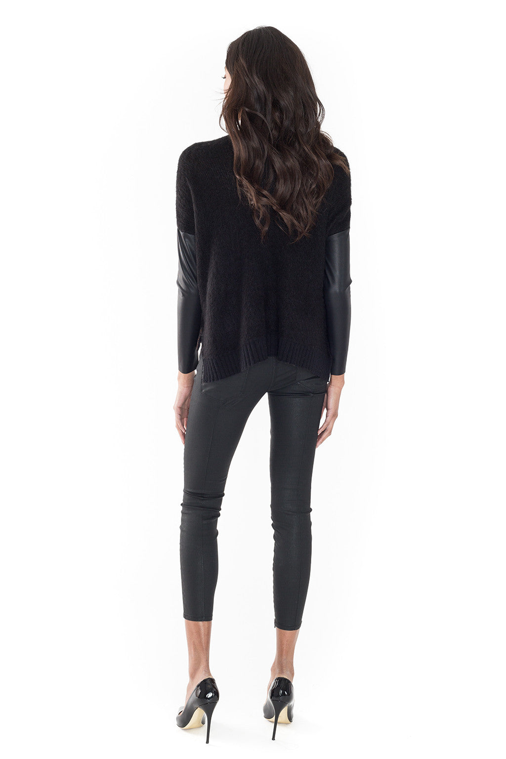 Round Neck Sweater with Sequin Chest Stripe - Nude - Sweater - TOPGEARNY