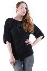 Crew Neck Elbow Sleeve Cable Sweater - Sita Murt - Sweater - TOPGEARNY
