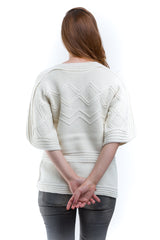 Crew Neck Elbow Sleeve Cable Sweater - Sita Murt - Sweater - TOPGEARNY