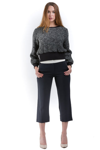 Contrasted details crop pants