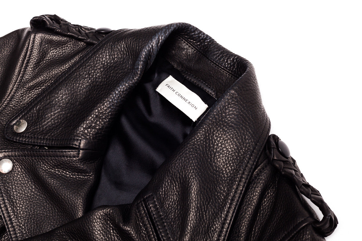 Boxy Leather Moto Jacket - Faith Connexion - Jacket - TOPGEARNY