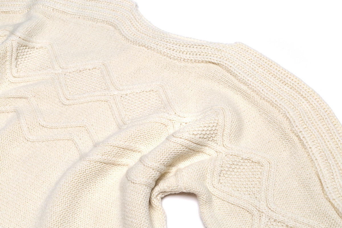 Crew Neck Elbow Sleeve Cable Sweater - Sita Murt - Sweater - TOPGEARNY