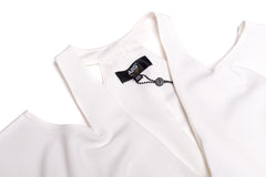 Deep V-Neck Cold Shoulder Dress - A.B.S. - Dress - TOPGEARNY