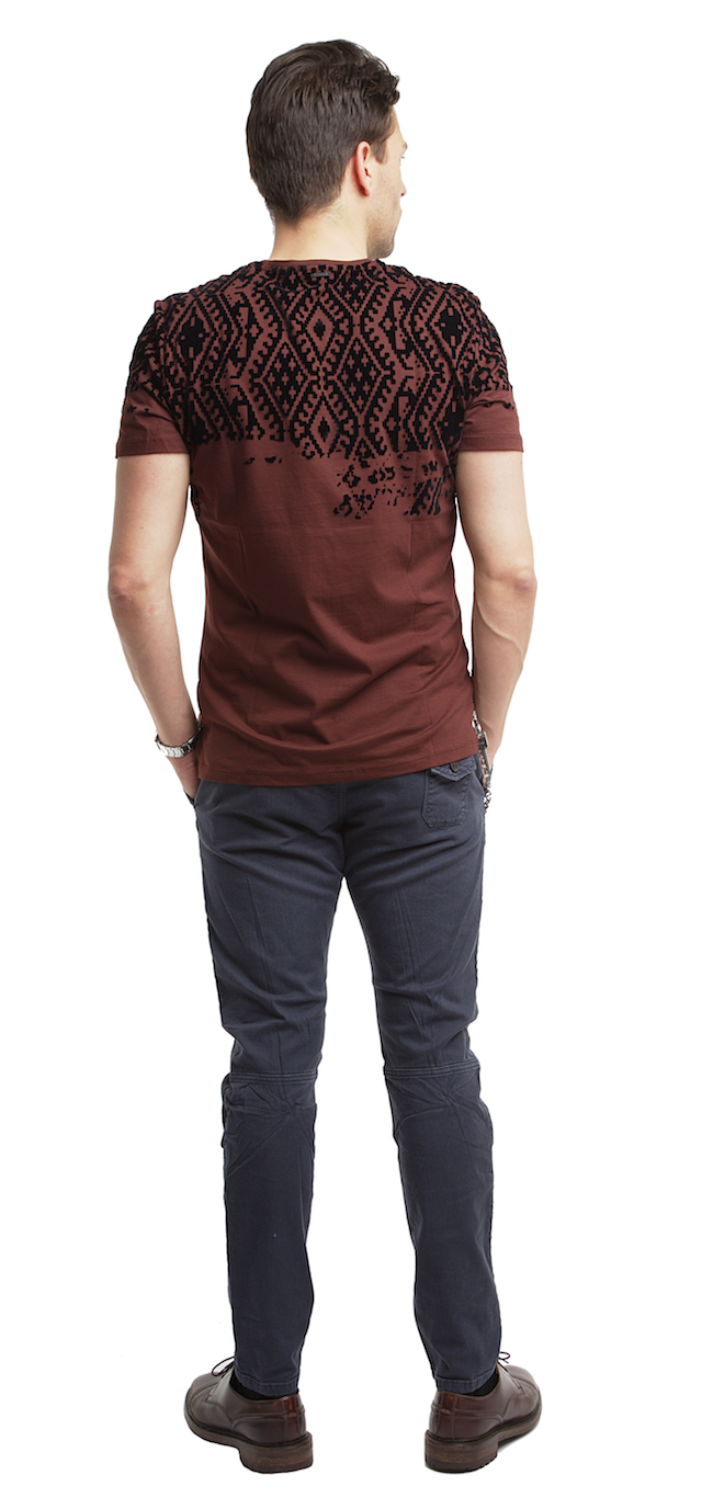 Crew Neck Jersey M T-Shirt with Geometric Print Embossed with Velvet - Antony Morato - T-Shirt - TOPGEARNY