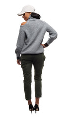 Turtleneck Off Shoulder Sweater - Nude - Sweater - TOPGEARNY