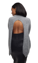 Open Back Round Neck Sweater - Nude - Sweater - TOPGEARNY