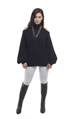 Turtleneck Off Shoulder Sweater - Nude - Sweater - TOPGEARNY