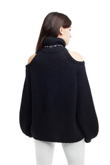 Turtleneck Off Shoulder Sweater - Nude - Sweater - TOPGEARNY