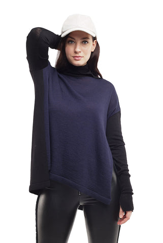 Bi Colored Turtleneck Sweater