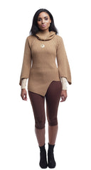 Ribbed Turtleneck Sweater - Nude - Sweater - TOPGEARNY