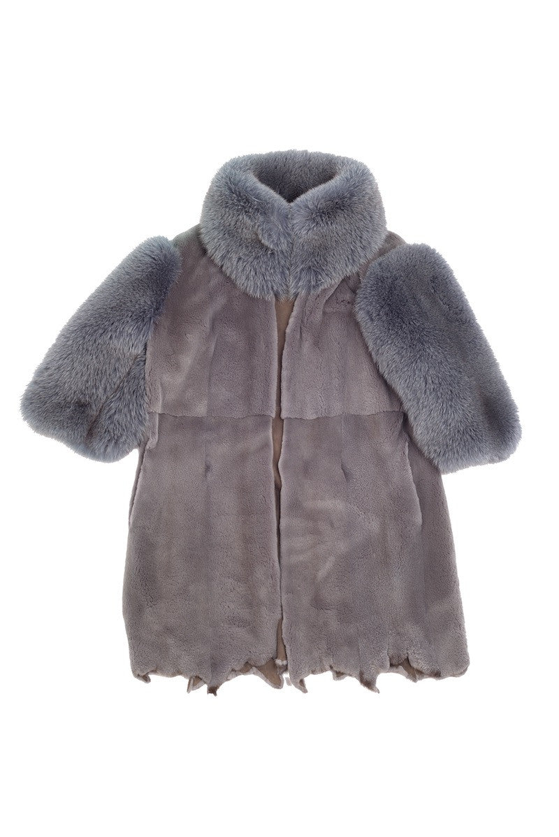 Grey Fox Fur Coat - Elena Benarroch - Coat - TOPGEARNY