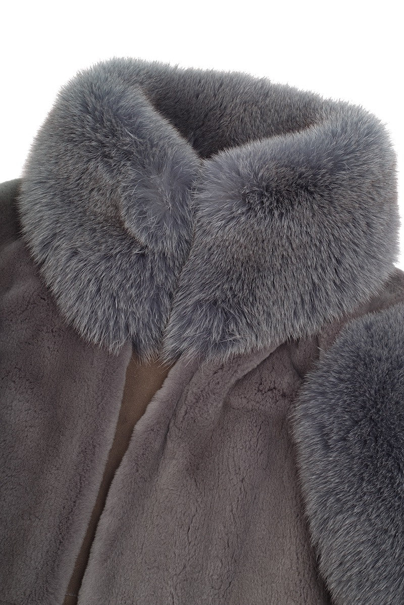 Grey Fox Fur Coat - Elena Benarroch - Coat - TOPGEARNY
