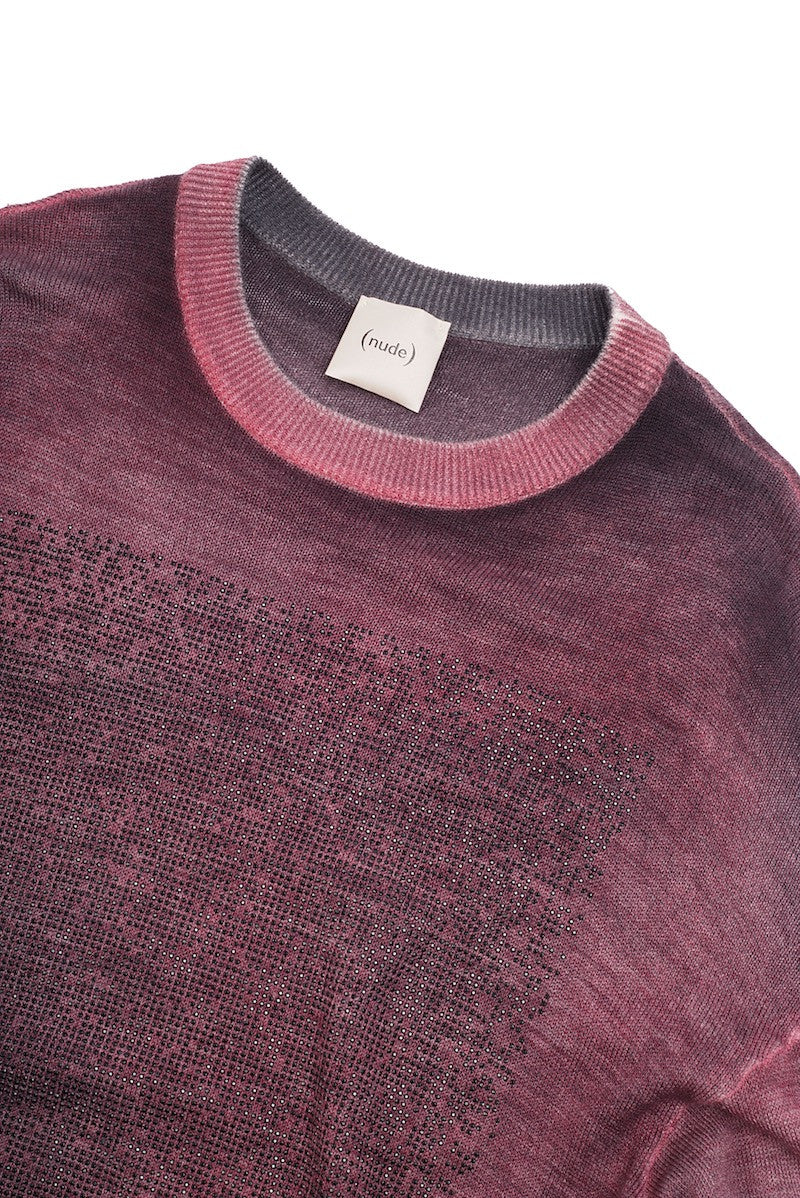 Round Neck Sweater w/Stud Application - Nude - Sweater - TOPGEARNY